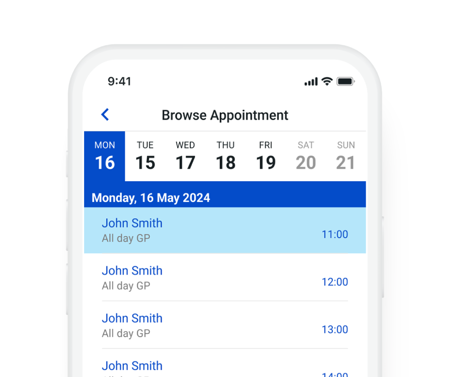 Book doctor’s appointments